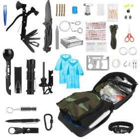 121Pcs Survival Kits Professional Emergency Survival Gear Tactical First Aid Kit Supplies For Outdoor Adventure Camping Hiking Hunting (Option: Black)
