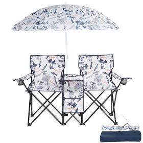 59x19.6x31in, Coconut Tree Pattern, Fishing Chair With Parasol, Camping Chairs (Option: Coconut tree motif)