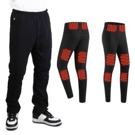 Winter Heated Pants for Men Women with 12 Heating Zones 5V USB Powered Heating Trouser with 3 Heating Levels Machine Washable for Outdoor Winter (size: S)